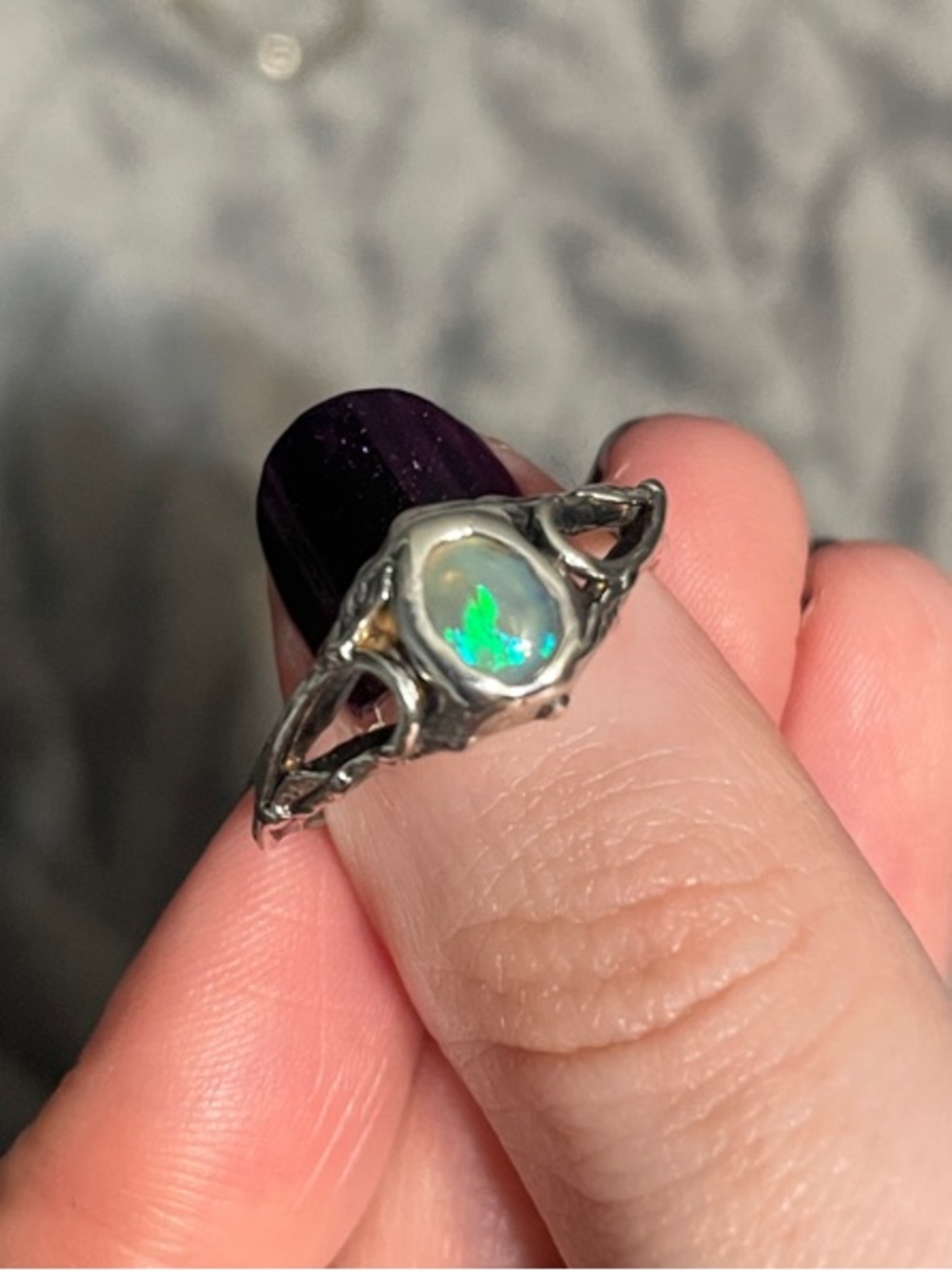 Lightning Ridge Australian Opal Ring - Size 6